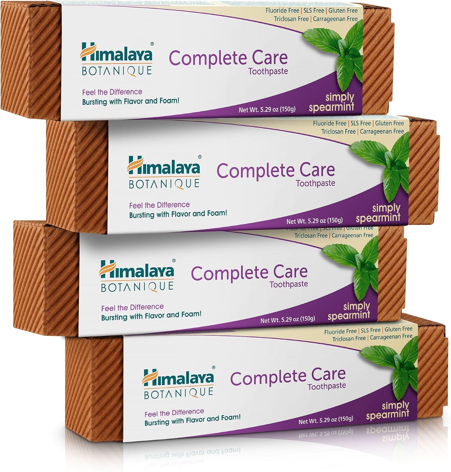 Himalaya Botanique Complete Care Toothpaste, Spearmint Flavor, Fights Plaque, Freshens Breath, Fluoride Free, No Artificial Flavors, SLS Free, Cruelty Free, Foaming, 5.29 Oz, 1 Pack
