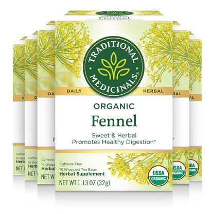 Traditional Medicinals Tea, Organic Fennel, Promotes Healthy Digestion, 16 Tea Bags