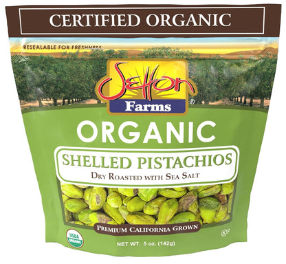 Setton Farms Premium Organic Pistachios, Dry Roasted With Sea Salt, 7 Oz Resealable Bag