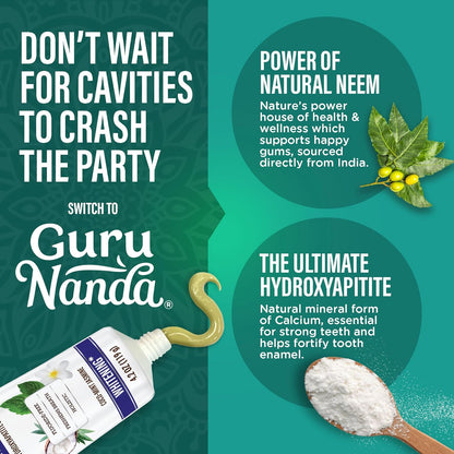 GURUNANDA HYDROXYAPATITE TOOTHPASTE COCOMINT JASMINE NEEM 4.2 OZ
