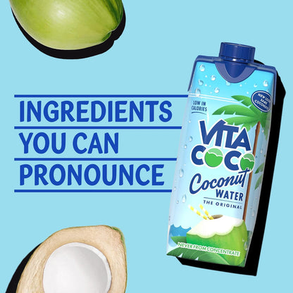 Vita Coco Pure Coconut Water Multipack 250ml Naturally Hydrating, Packed With Electrolytes, Gluten Free, Full Of Vitamin C & Potassium