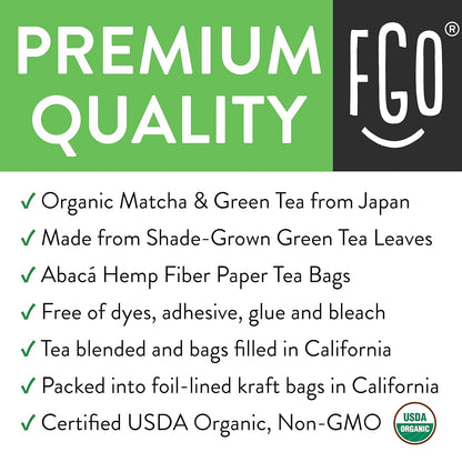 FGO Organic White Tea, Eco-Conscious Tea Bags, Packaging May Vary, 100 Count (Pack of 1)