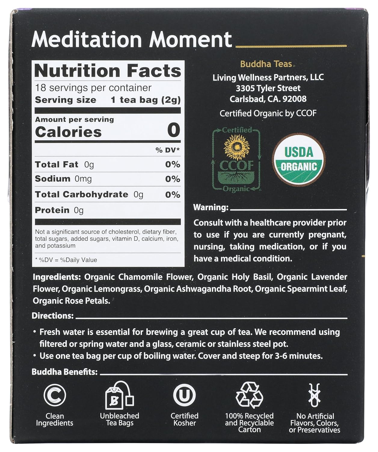 Buddha Teas Organic Dandelion Root Tea – 18 Bleach-Free Tea Bags – Caffeine-Free Tea with a Rich, Earthy Taste, Natural Source of Vitamins, Minerals, and Antioxidants, Kosher, GMO-Free