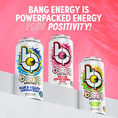 Bang Energy Nectarine Blueberry, Sugar-Free Energy Drink , 16-Ounce.