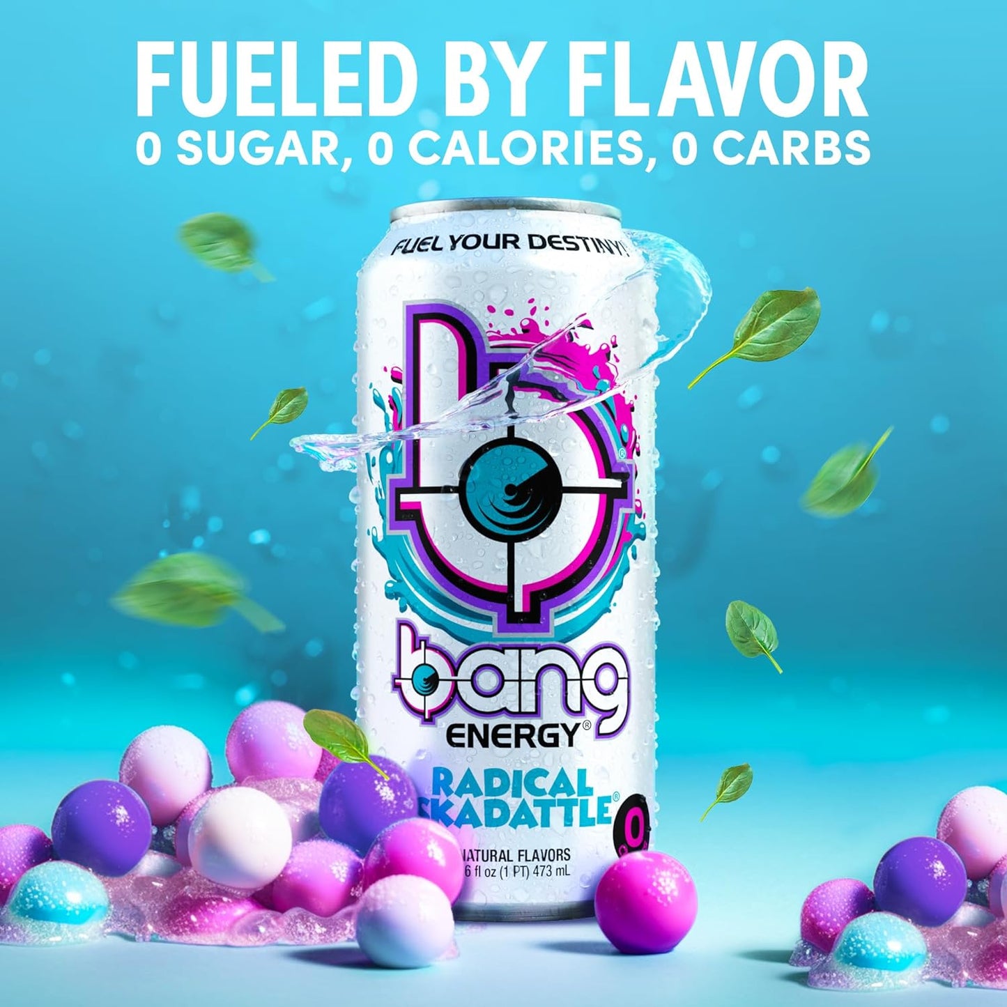 Bang Energy Nectarine Blueberry, Sugar-Free Energy Drink , 16-Ounce.