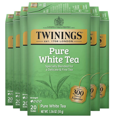 Twinings Mango & Pineapple Herbal Tea Individually Wrapped Bags, 20 Count (Pack of 6), Naturally Caffeine-Free, Enjoy Hot or Iced, 120 Teabags