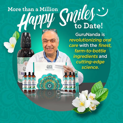 GuruNanda CocoMint Oil Pulling Mouthwash for Complete Oral Hygiene, 7 Essential Oils & Vitamins for Happy Teeth & Gums & Fresh Breath, Alcohol-Free, 16 oz