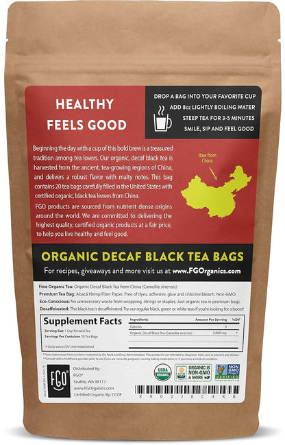 FGO Organic Nettle Leaf Tea, 100 Count, Eco-Conscious Tea Bags, Caffeine Free, Resealable Bag, Packaging May Vary (Pack of 1)