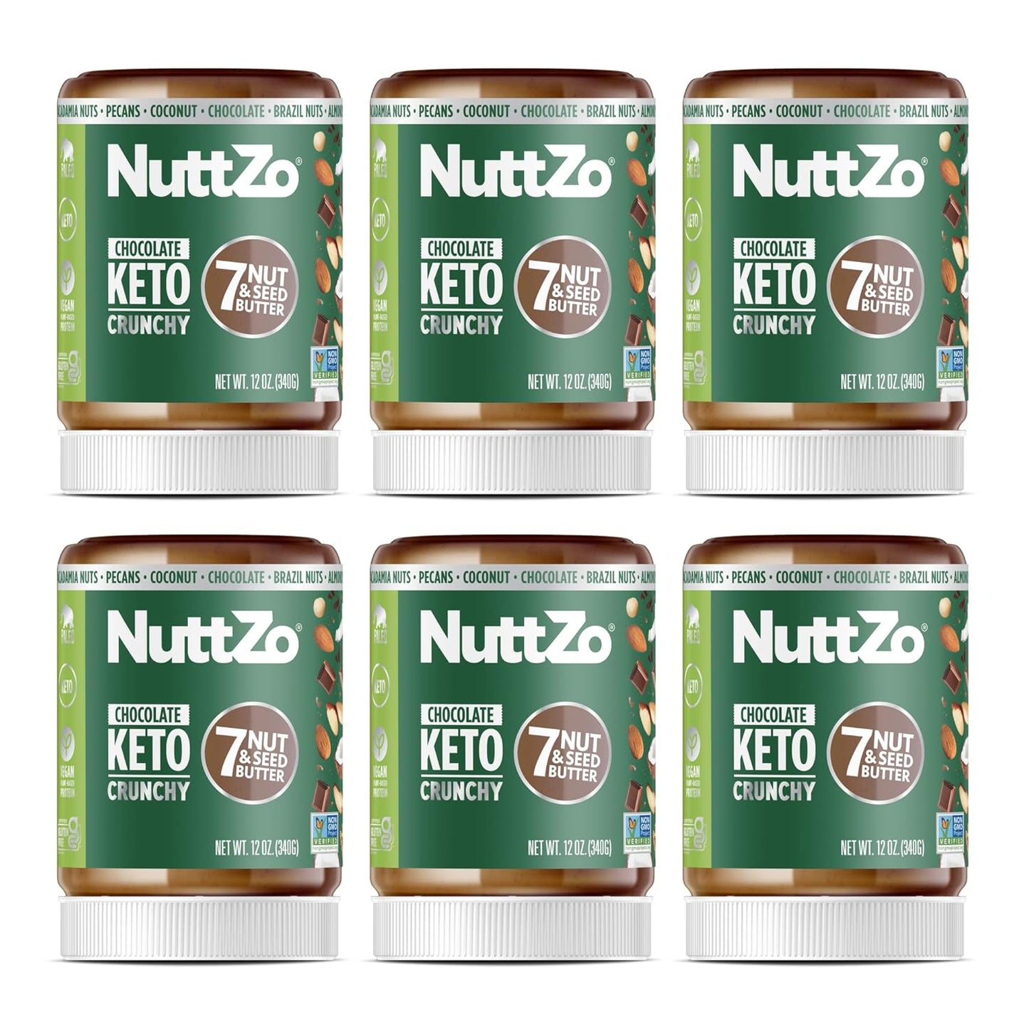 NuttZo Coconut Almond Keto Mixed Nut and Seed Butter | 7 Nuts & Seeds Blend, Keto-Friendly, Gluten-Free, Vegan, Kosher | No Added Sugar or Oil, 2g Net Carbs | 12oz Jar