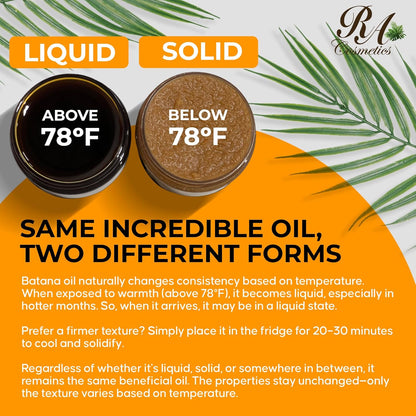 RA COSMETICS 100% Natural Unrefined Batana Hair Oil for Growth, Repair & Strength | 8 oz Nourishing Moisturizer for Damaged Hair from Honduras