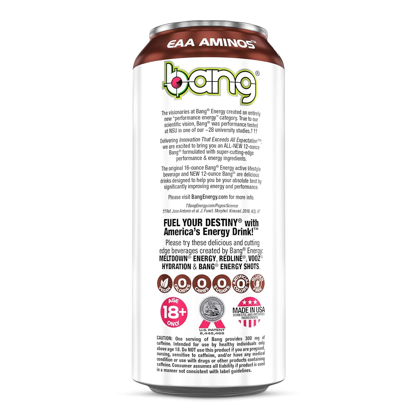 Bang Energy Nectarine Blueberry, Sugar-Free Energy Drink , 16-Ounce.