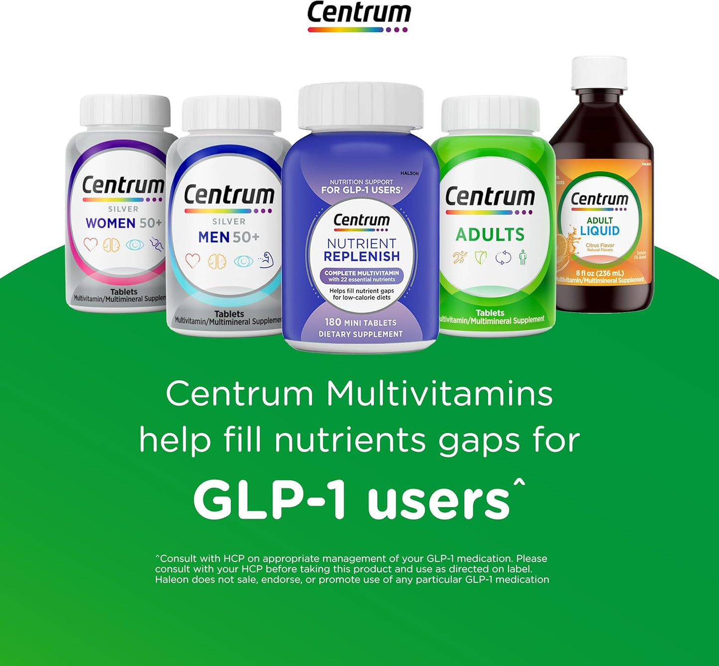 Centrum Silver Women's Multivitamin for Women 50 Plus, Multivitamin/Multimineral Supplement with Vitamin D3, B Vitamins, Non-GMO Ingredients, Supports Memory and Cognition in Older Adults - 100 Ct