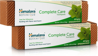 Himalaya Botanique Complete Care Toothpaste, Spearmint Flavor, Fights Plaque, Freshens Breath, Fluoride Free, No Artificial Flavors, SLS Free, Cruelty Free, Foaming, 5.29 Oz, 1 Pack