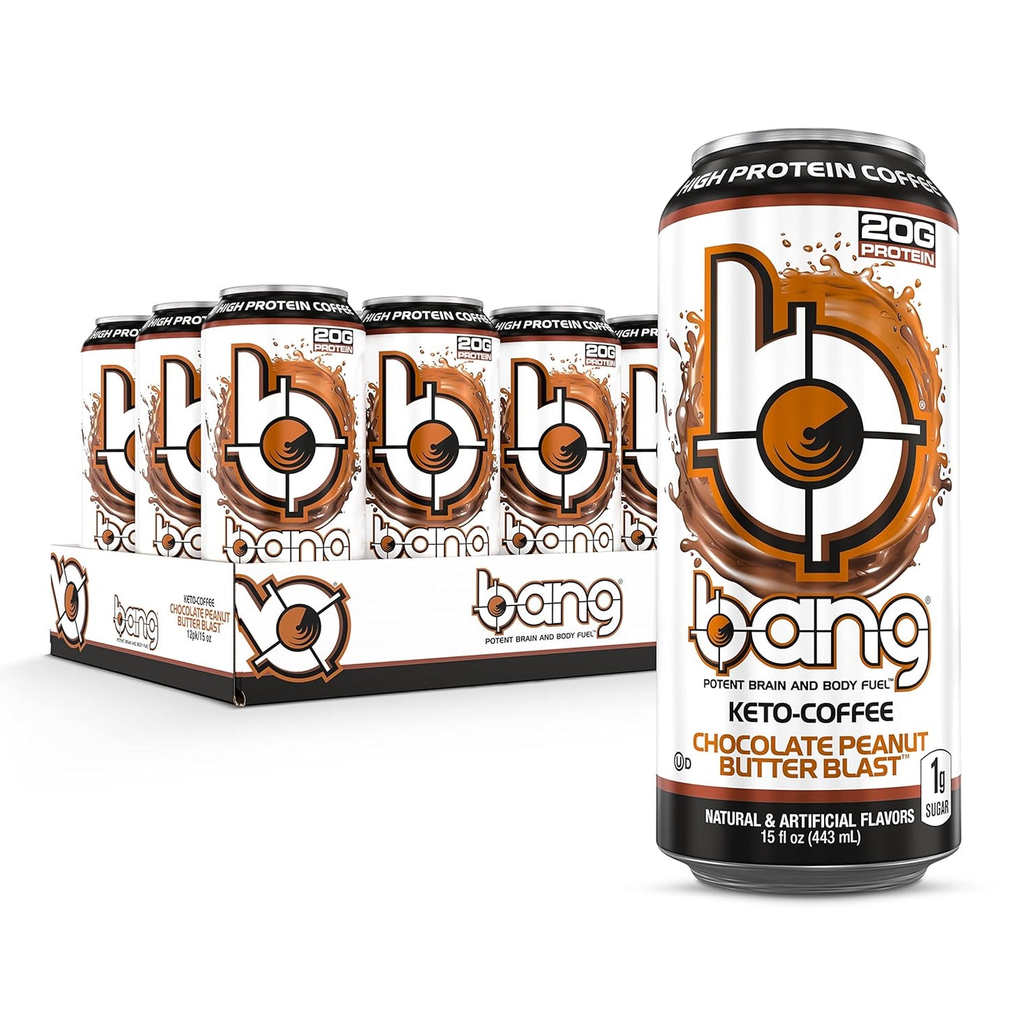 Bang Energy Nectarine Blueberry, Sugar-Free Energy Drink , 16-Ounce.