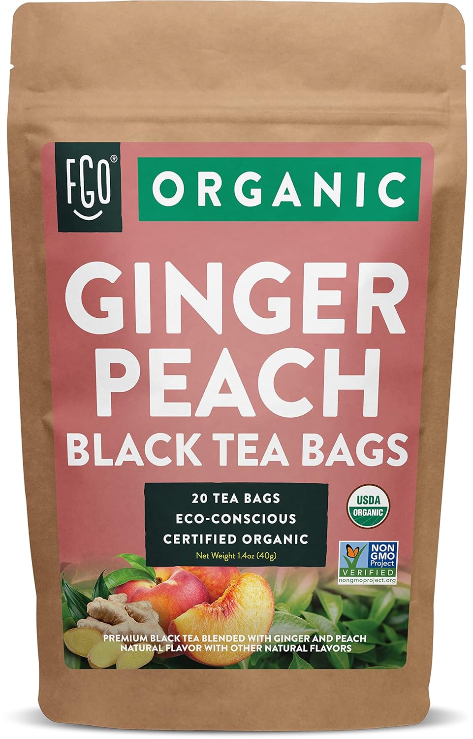 FGO Organic White Tea, Eco-Conscious Tea Bags, Packaging May Vary, 100 Count (Pack of 1)