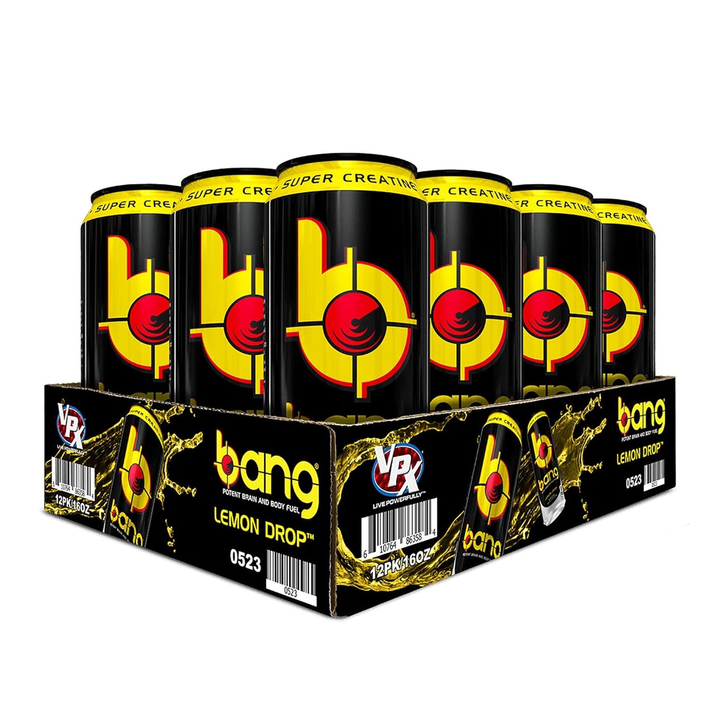 Bang Energy Nectarine Blueberry, Sugar-Free Energy Drink , 16-Ounce.