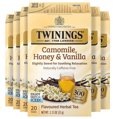 Twinings Mango & Pineapple Herbal Tea Individually Wrapped Bags, 20 Count (Pack of 6), Naturally Caffeine-Free, Enjoy Hot or Iced, 120 Teabags