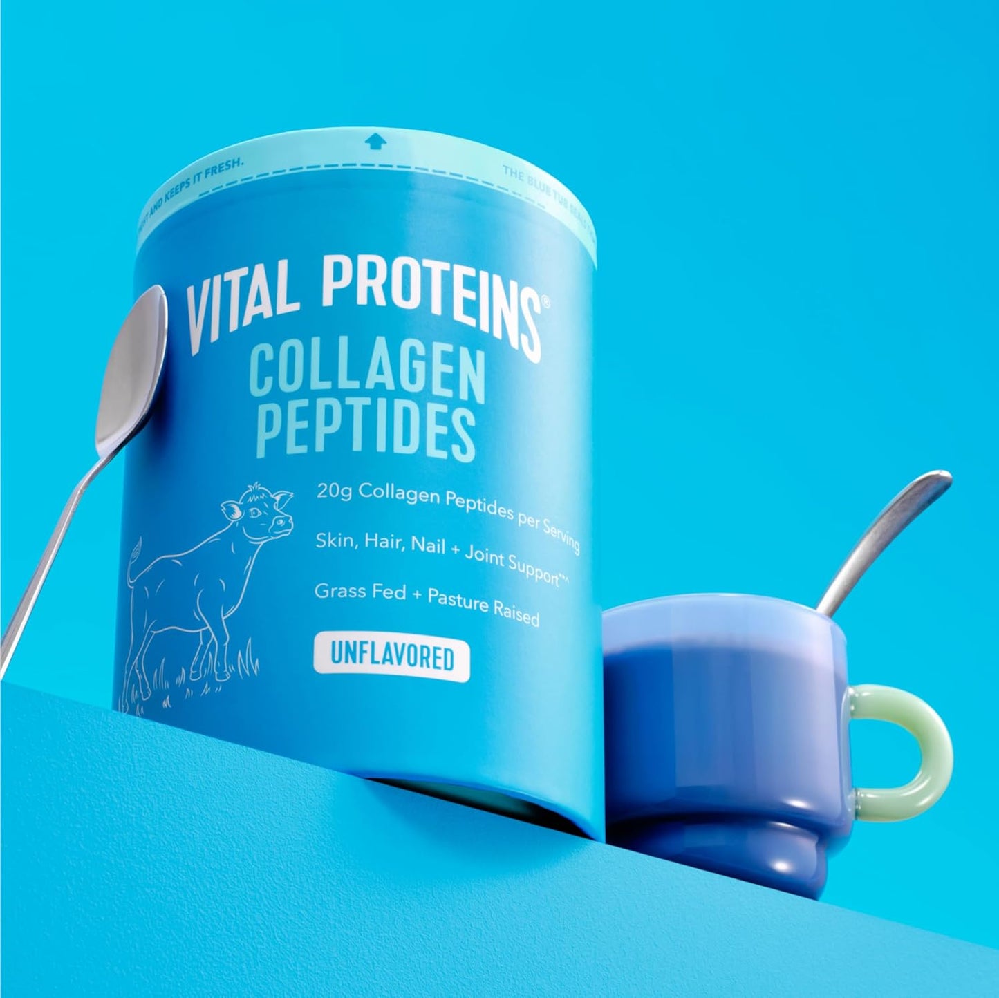 Vital Proteins Collagen Peptides Powder - Grass Fed Collagen Peptides for Hair, Nail, Skin, Bone & Joint Health, Vanilla, 23.2 Ounces