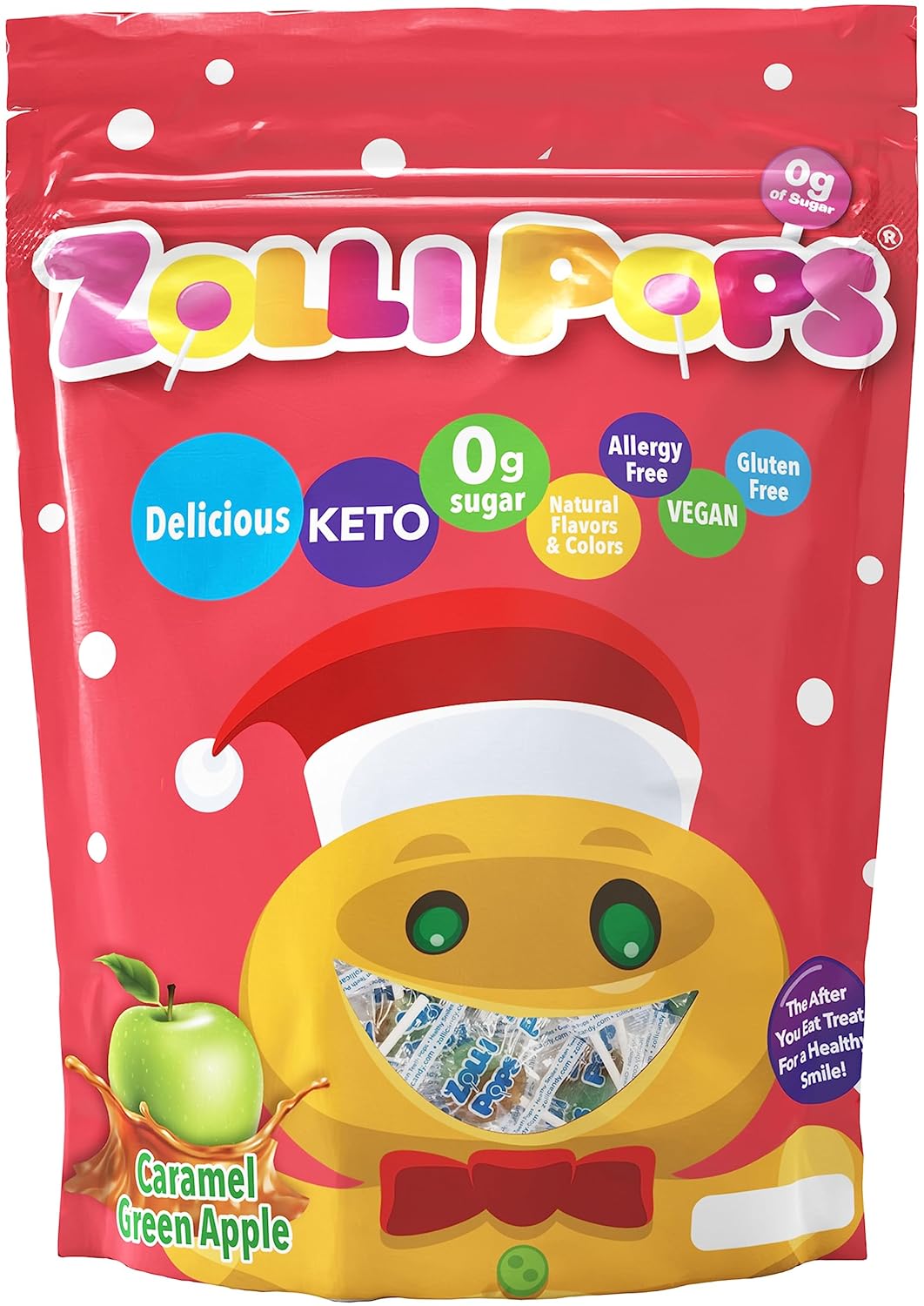 Zollipops Clean Teeth Lollipops AntiCavity Sugar Free Candy with Xylitol for a Healthy Smile Great for Kids Diabetics and Keto DietStrawberry 3.1oz, Strawberry, 15 Count