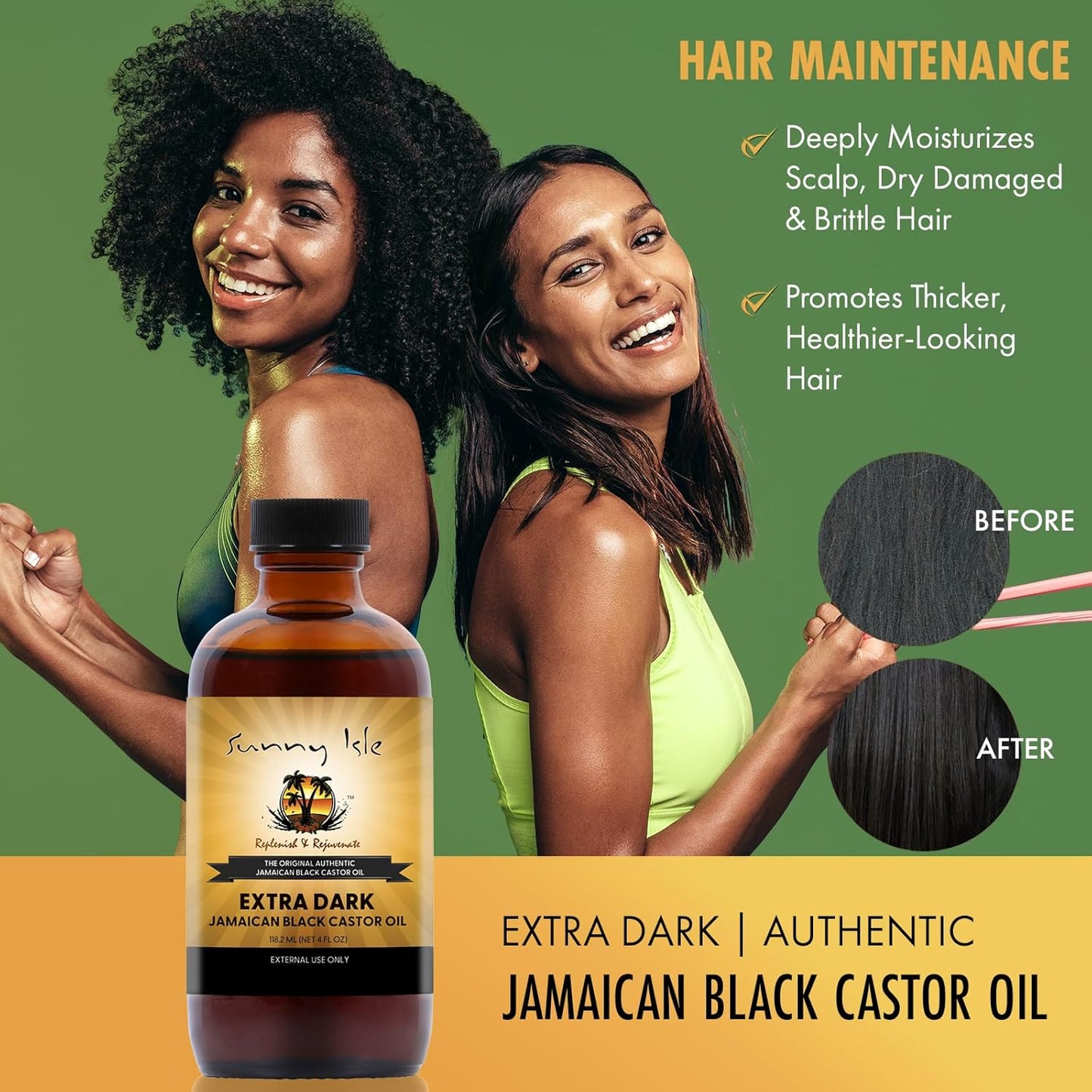 Sunny Isle Jamaican Black Castor Oil 4oz | 100% Natural for Hair, Scalp and Skin Care