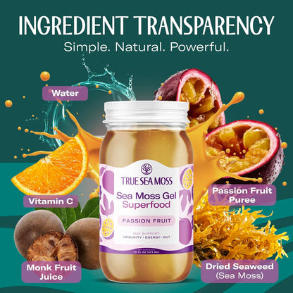 TrueSeaMoss Sea Moss Gel – Limited Edition – Made in USA – Wildcrafted Seamoss, Fresh Fruits & Sea Vegetables – Cherry, Pack of 1 (Labels May Vary)