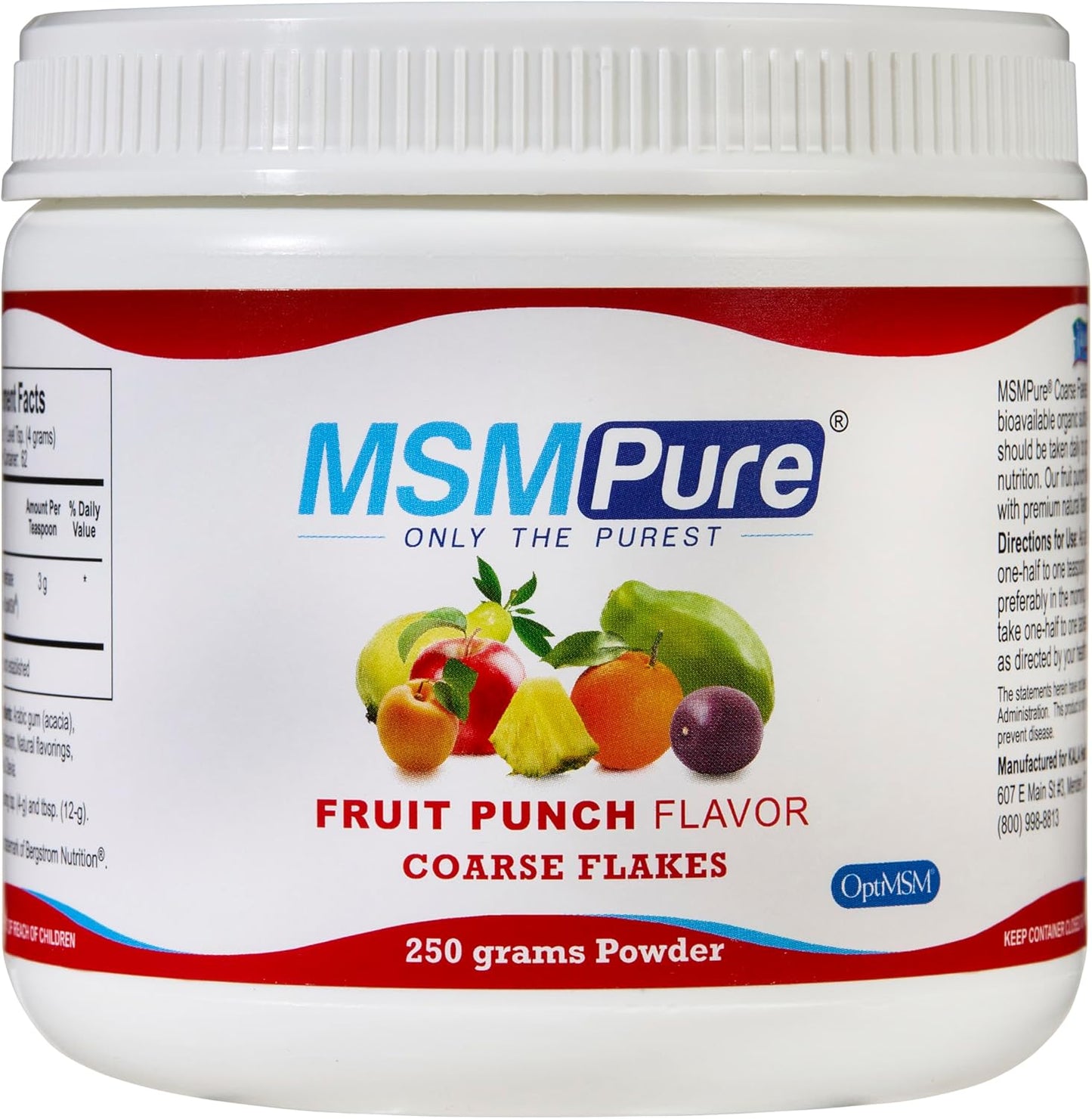 KALA HEALTH MSMPure Lemon Lime Flavored Coarse MSM Powder Flakes – Organic Sulfur for Joint Flexibility, Skin Appearance, and Hair & Nail Support – 8.8 oz, USA Made, Distilled Crystals