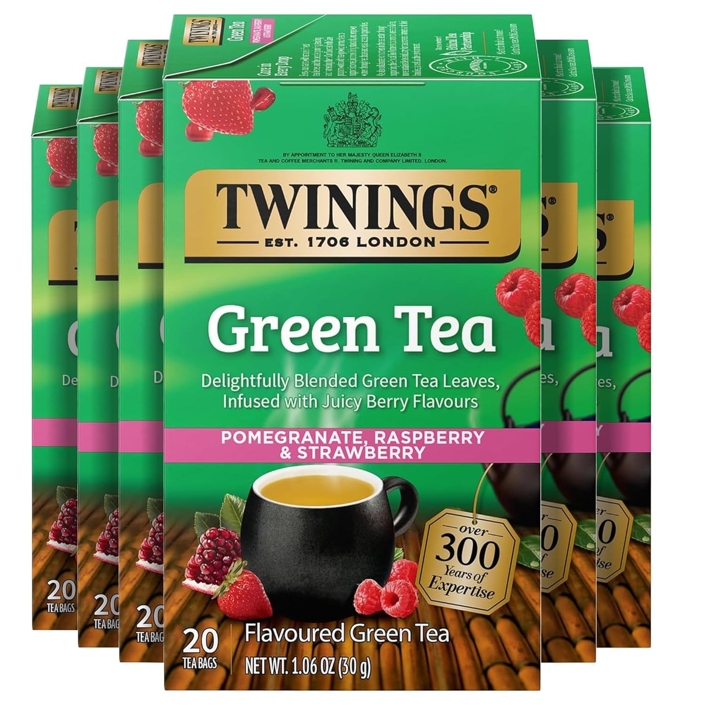 Twinings Mango & Pineapple Herbal Tea Individually Wrapped Bags, 20 Count (Pack of 6), Naturally Caffeine-Free, Enjoy Hot or Iced, 120 Teabags