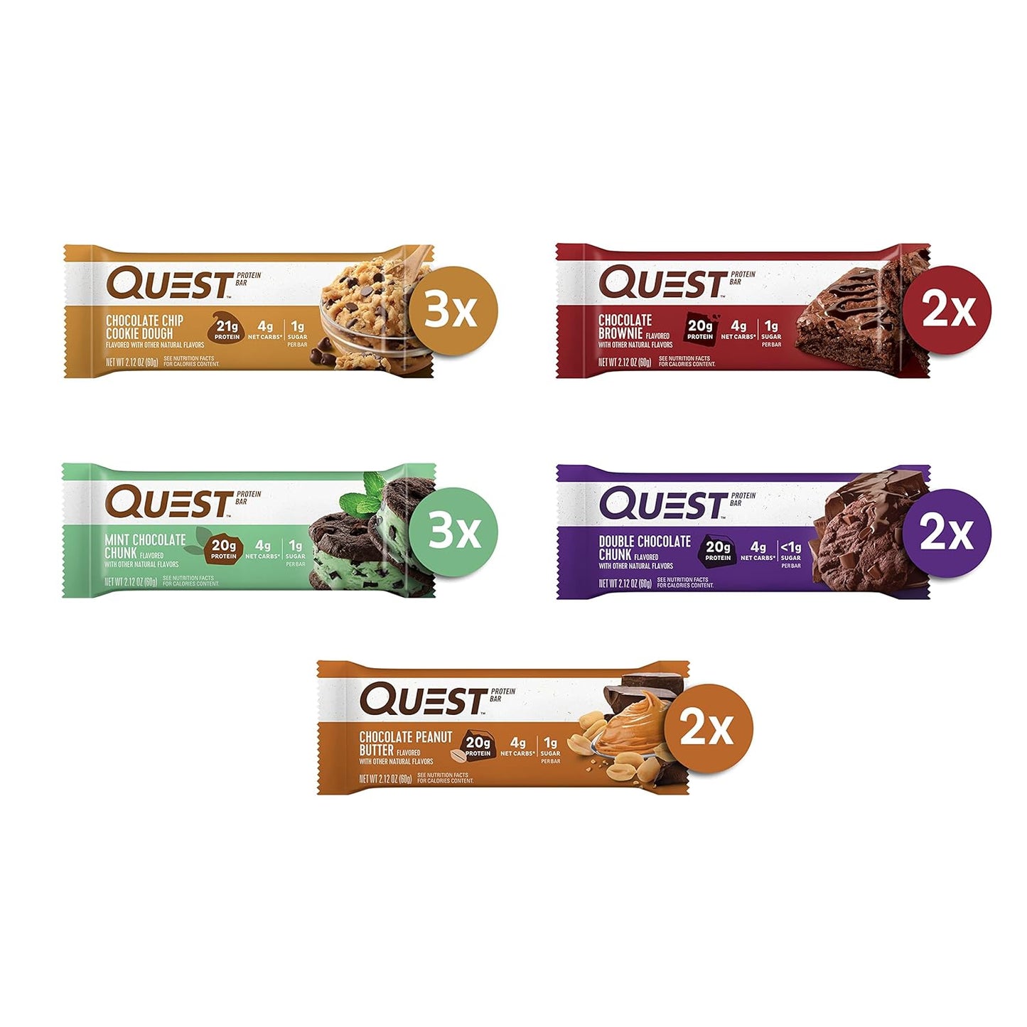 Quest Nutrition Apple Pie Protein Bar, 20g Protein, 4g Net Carbs, 2g Sugar, Gluten Free, Keto Friendly, 12 Count