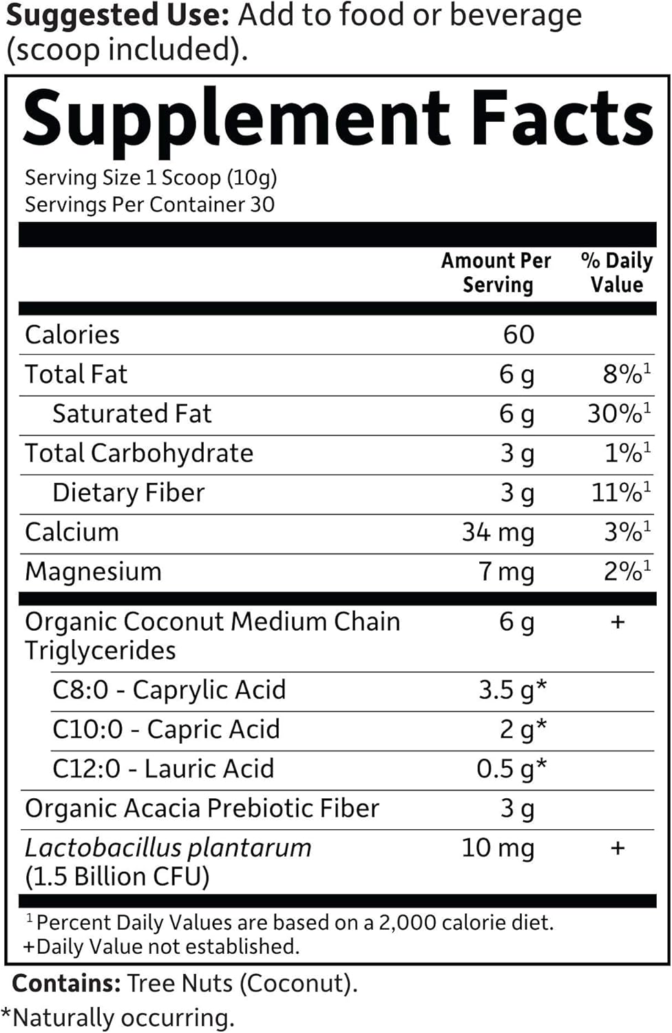 Garden of Life Dr. Formulated Keto Organic MCT Powder - 30 Servings, 6g MCTs from Coconuts plus Prebiotic Fiber & Probiotics, Certified Organic, Non-GMO, Vegan, Gluten Free