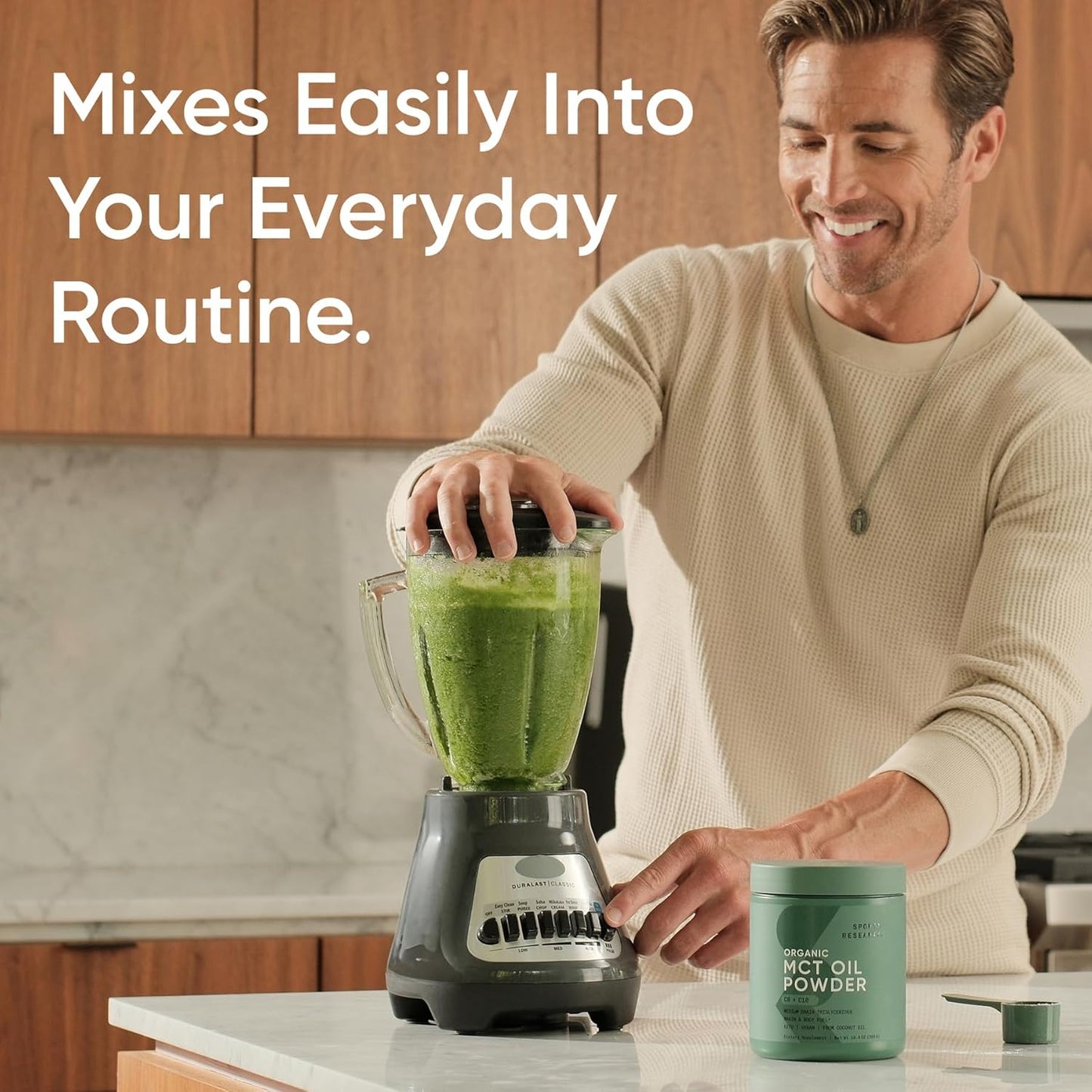 Sports Research Keto MCT Oil from Organic Coconuts - Fatty Acid Fuel for Body + Brain - Single Ingredient C8 Caprylic Acid - Perfect in Coffee, Tea, & More - Non-GMO & Vegan - Unflavored (16 Oz)