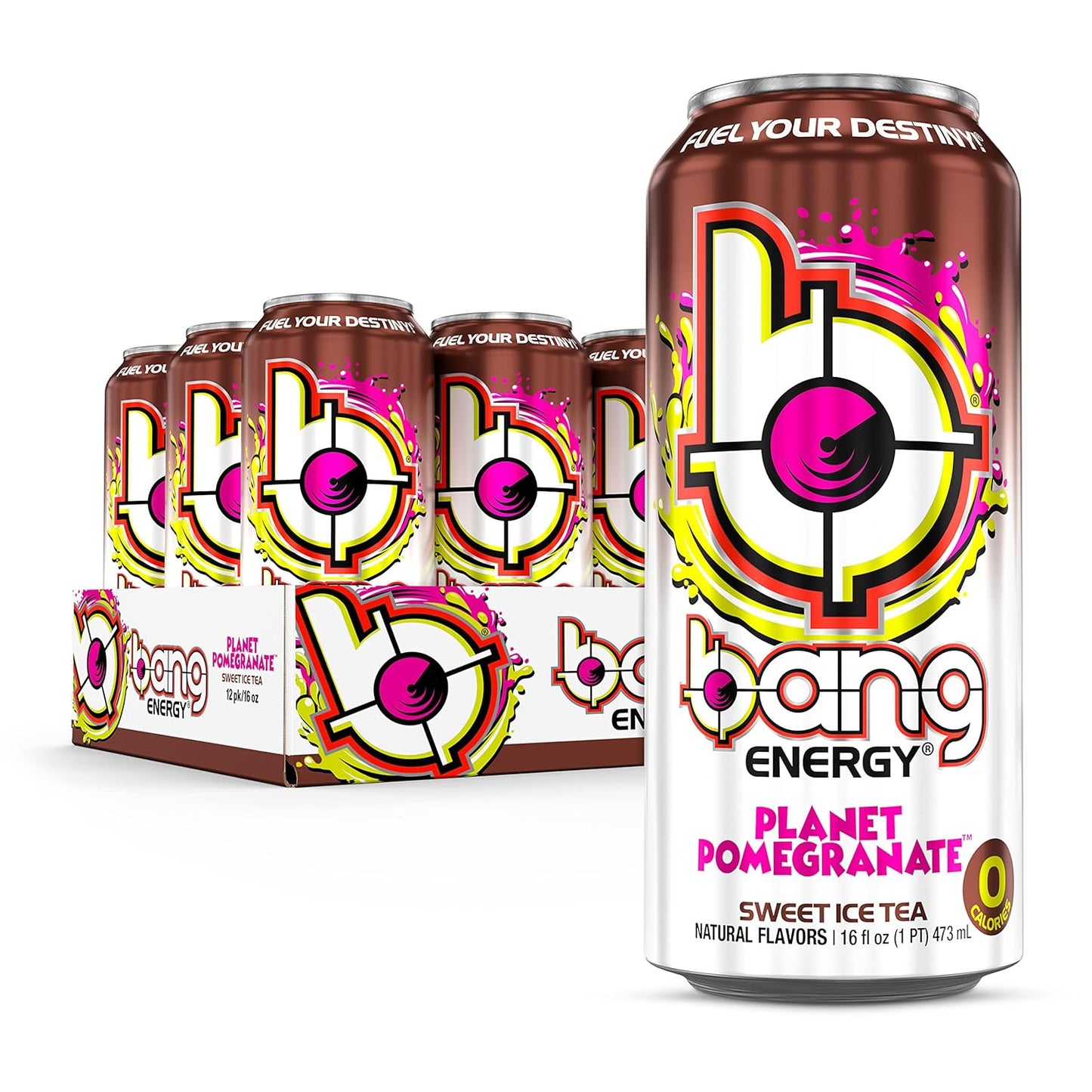 Bang Energy Nectarine Blueberry, Sugar-Free Energy Drink , 16-Ounce.