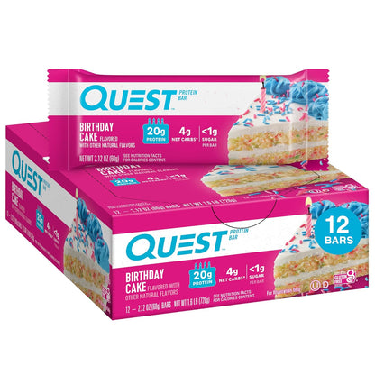 Quest Nutrition Apple Pie Protein Bar, 20g Protein, 4g Net Carbs, 2g Sugar, Gluten Free, Keto Friendly, 12 Count