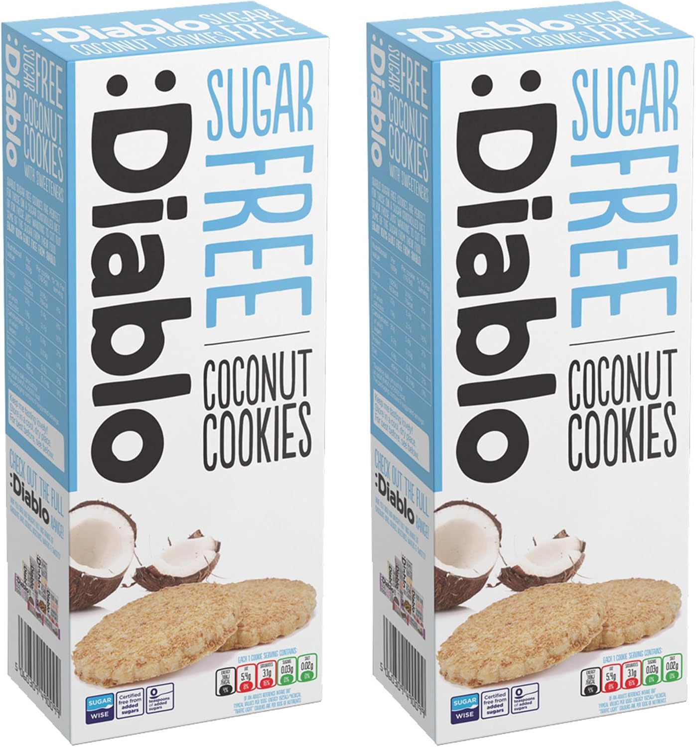 Diablo No Added Sugar Digestive Cookies – Low Sugar Snacks, Cookies Biscuits for All, Sweetened with Maltitol, Ideal for Gifting, Festive Hampers, Holiday Events & Special Occasions – 150g Pack of 1