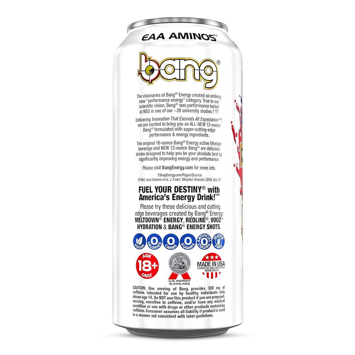 Bang Energy Nectarine Blueberry, Sugar-Free Energy Drink , 16-Ounce.