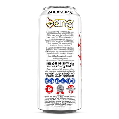 Bang Energy Nectarine Blueberry, Sugar-Free Energy Drink , 16-Ounce.