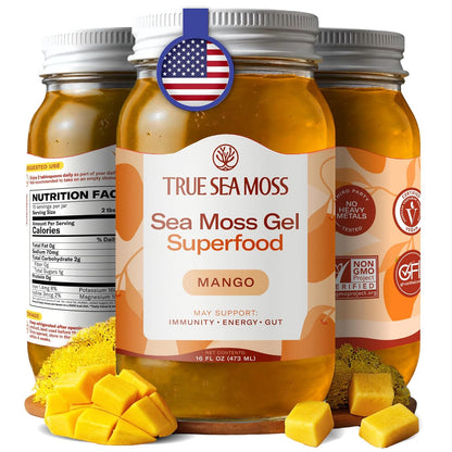 TrueSeaMoss Sea Moss Gel – Made in USA – Wildcrafted Seamoss, Dried Seaweed & Jarred Vegetables – Original, Pack of 1 (Labels may Vary)