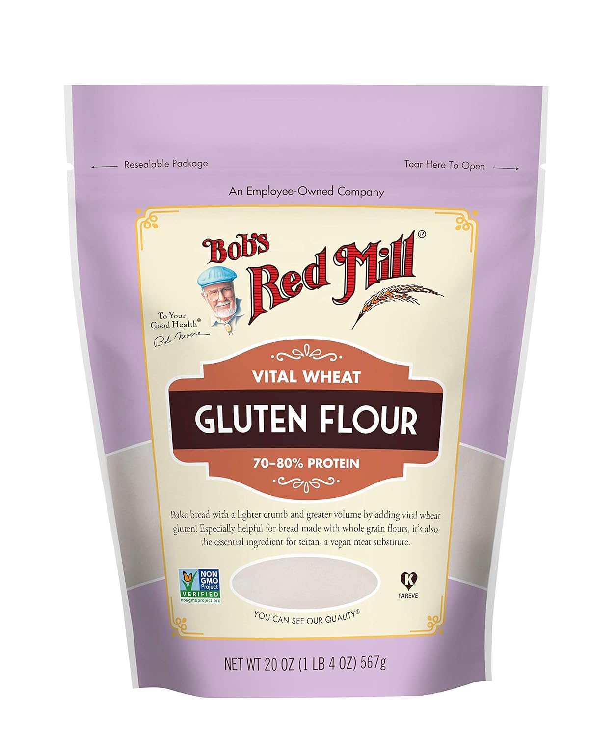 Bob's Red Mill Vital Wheat Gluten Flour, 20-ounce (Pack of 4)