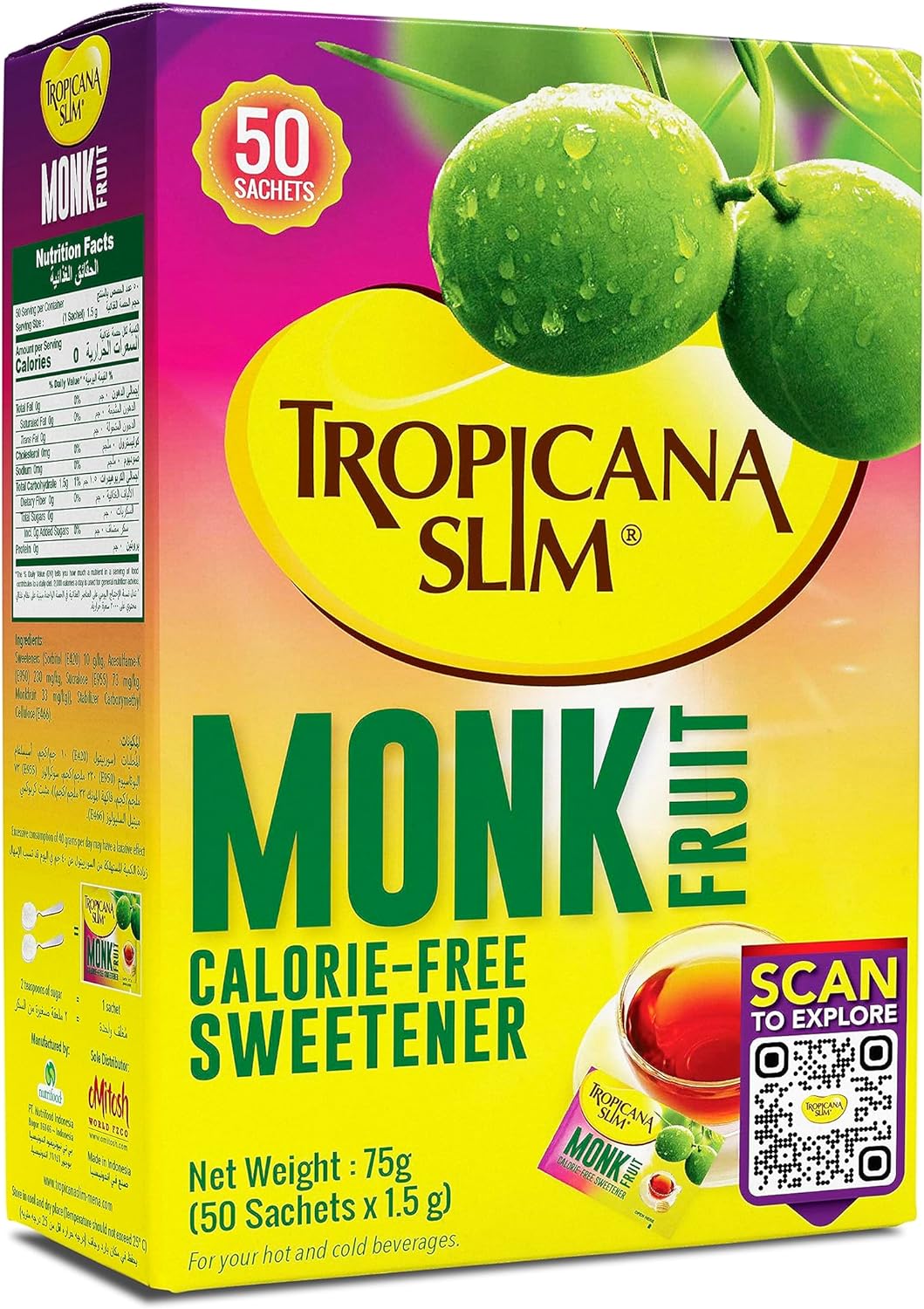 Tropicana Slim Monk Fruit Calorie Free 75g