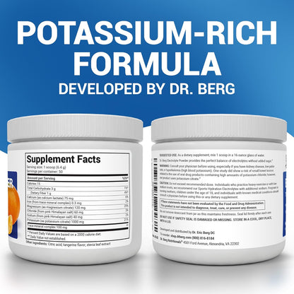 Dr. Berg Zero Sugar Hydration Keto Electrolyte Powder - Enhanced w/ 1000 mg of Potassium & Real Pink Himalayan Salt (NOT Table Salt) - Lemonade Flavor Hydration Drink Mix Supplement - 100 Servings