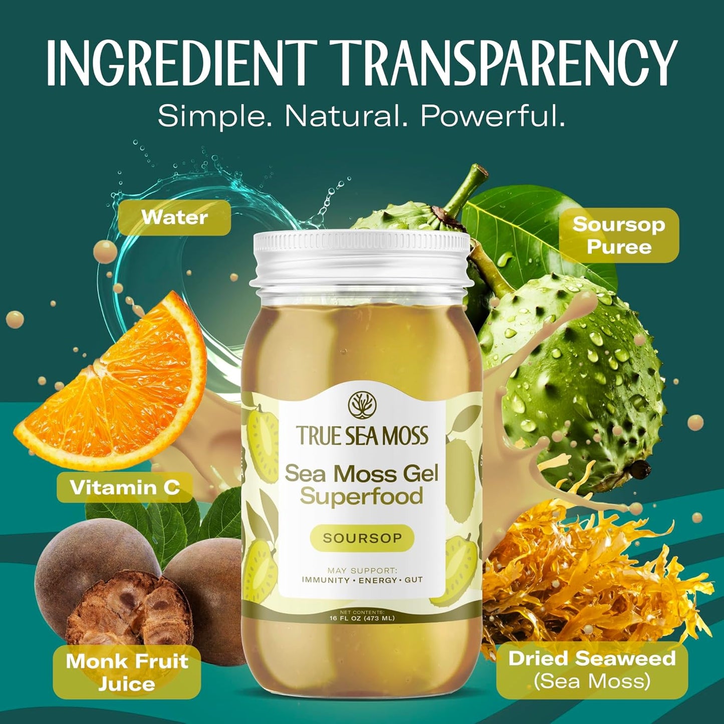 TrueSeaMoss Sea Moss Gel – Limited Edition – Made in USA – Wildcrafted Seamoss, Fresh Fruits & Sea Vegetables – Cherry, Pack of 1 (Labels May Vary)