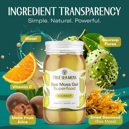 TrueSeaMoss Sea Moss Gel – Limited Edition – Made in USA – Wildcrafted Seamoss, Fresh Fruits & Sea Vegetables – Cherry, Pack of 1 (Labels May Vary)