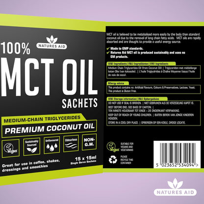 Natures Aid 100 Percent MCT Oil, Premium Coconut Oil, Sustainably Sourced, Add to Coffees or Shakes, Vegan, 500 ml