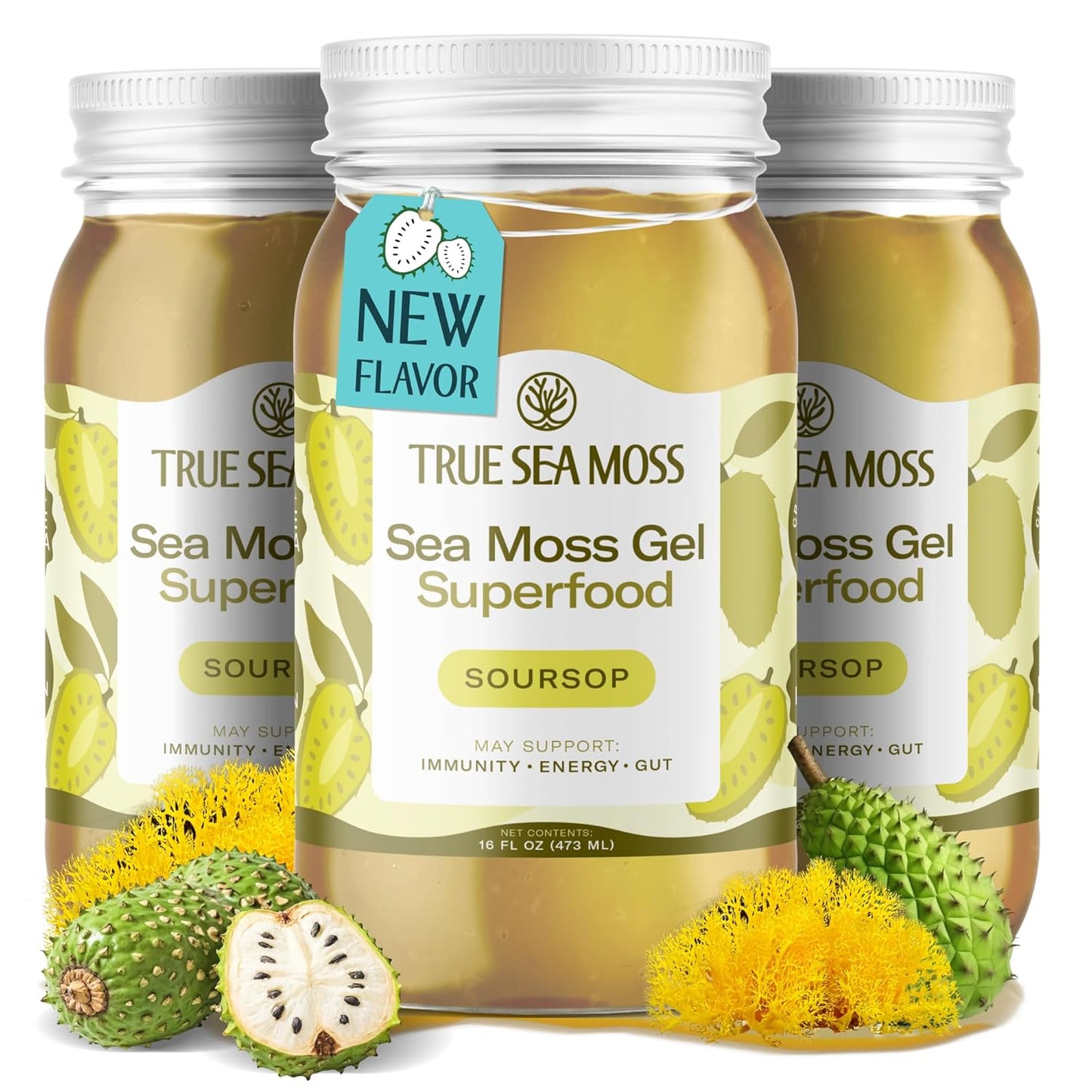 TrueSeaMoss Sea Moss Gel – Limited Edition – Made in USA – Wildcrafted Seamoss, Fresh Fruits & Sea Vegetables – Cherry, Pack of 1 (Labels May Vary)