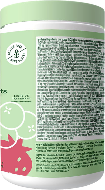 Bloom Nutrition Greens and Superfoods Powder for Digestive Health, Greens Powder, Digestive Enzymes, Probiotics, Spirulina, Chlorella for Bloating & Gut Support, Green Juice, 30 SVG, Strawberry Kiwi