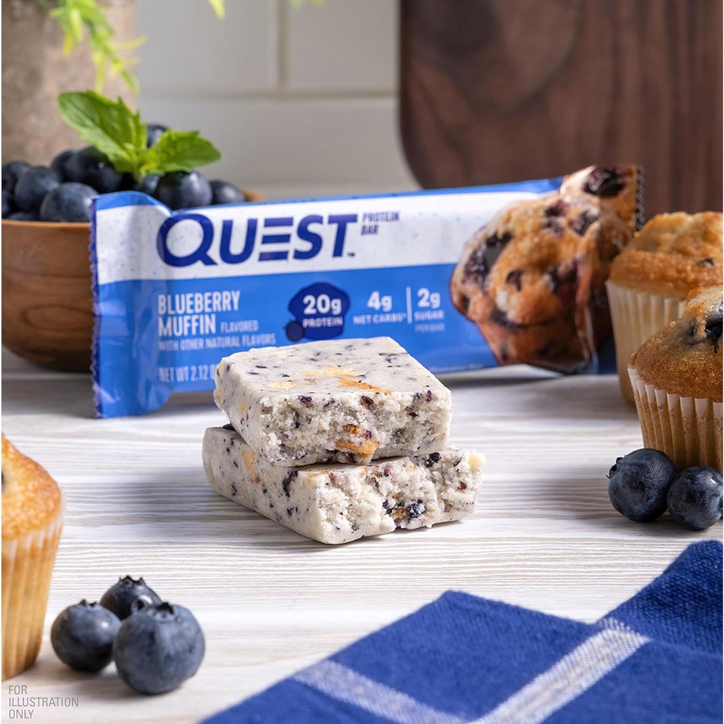 Quest Nutrition Apple Pie Protein Bar, 20g Protein, 4g Net Carbs, 2g Sugar, Gluten Free, Keto Friendly, 12 Count