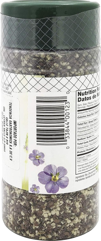 Badia Trilogy Health Seed, Flax, Chia, Hemp Seeds Blend, High Fiber Superfood Mix, Omega-3, 21 oz