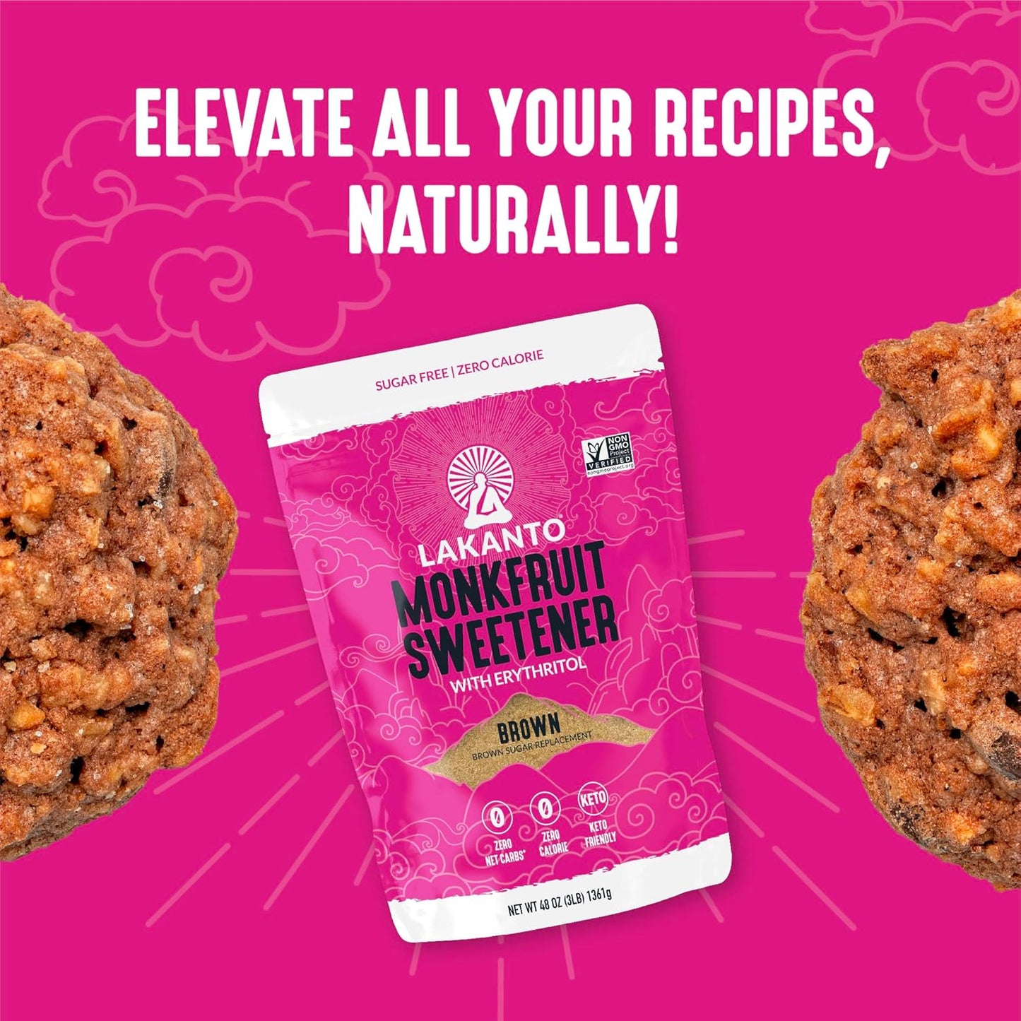 Lakanto Powdered Monk Fruit Sweetener with Erythritol - Powdered Sugar Substitute, Zero Calorie, Keto Diet Friendly, Zero Net Carbs, Baking, Extract, Sugar Replacement