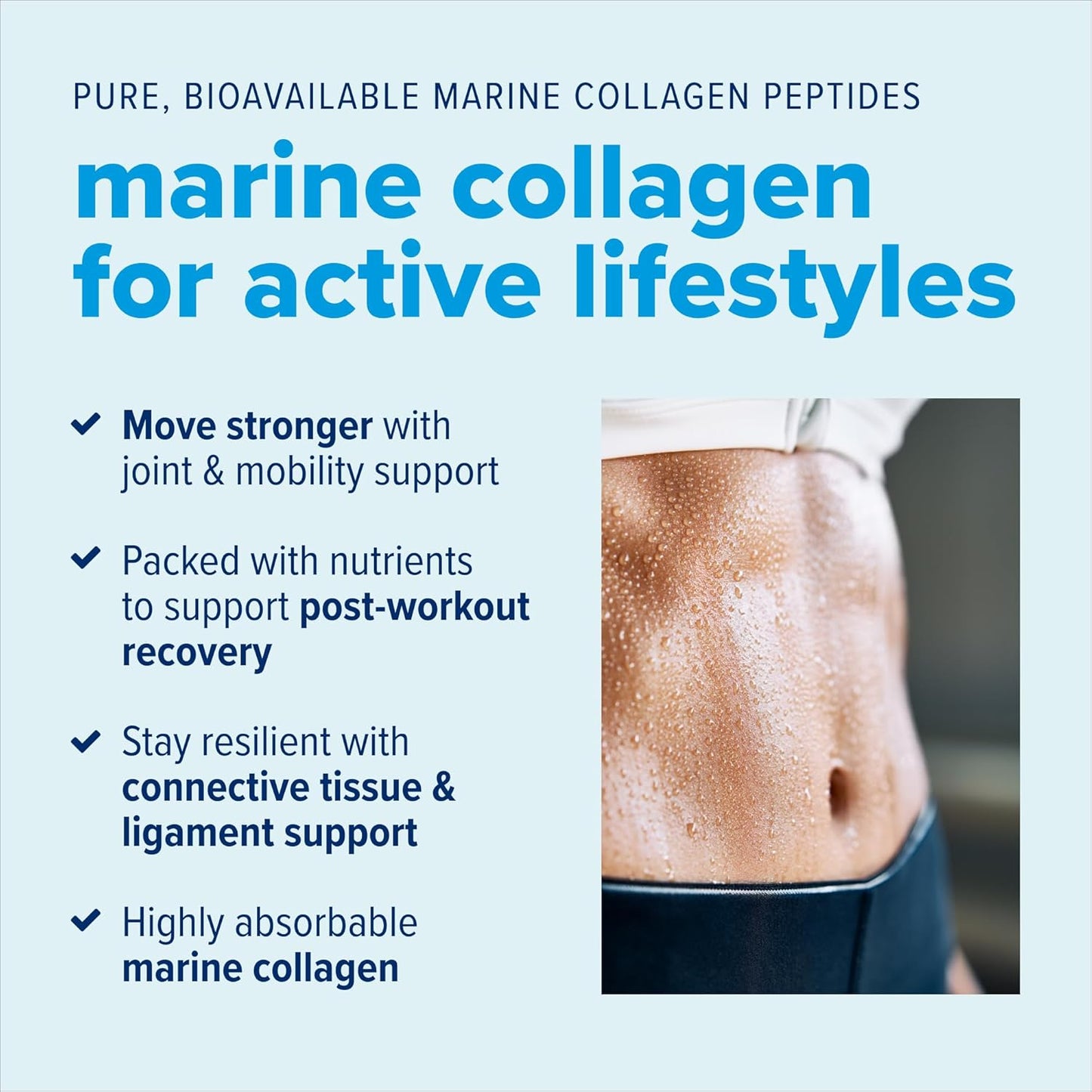 Just Bjorn Marine Collagen Peptides Powder On-The-Go Stick Packs - Collagen Powder for Women & Men - Skin, Hair, Nail & Joint Support - Hyaluronic Acid, Vitamin C, Amino Acids - Unflavored (10 Pack)