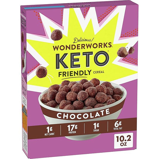 Chocolate Wonderworks Keto Friendly Breakfast Cereal, Keto Friendly Snack, 1g sugar, 10.2 oz