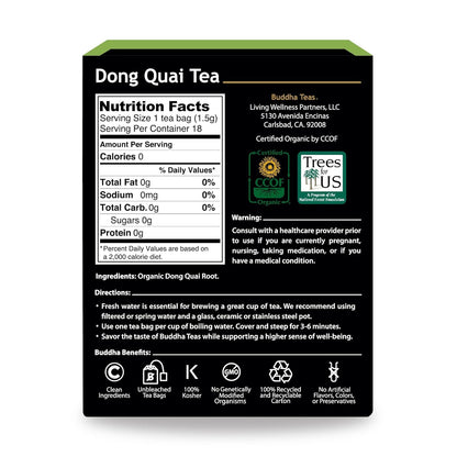 Buddha Teas Organic Dandelion Root Tea – 18 Bleach-Free Tea Bags – Caffeine-Free Tea with a Rich, Earthy Taste, Natural Source of Vitamins, Minerals, and Antioxidants, Kosher, GMO-Free